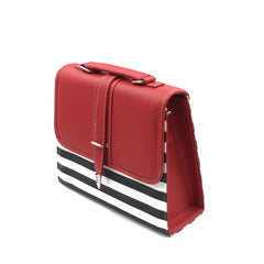 Multi Color Crossbody Bag- Black & Red