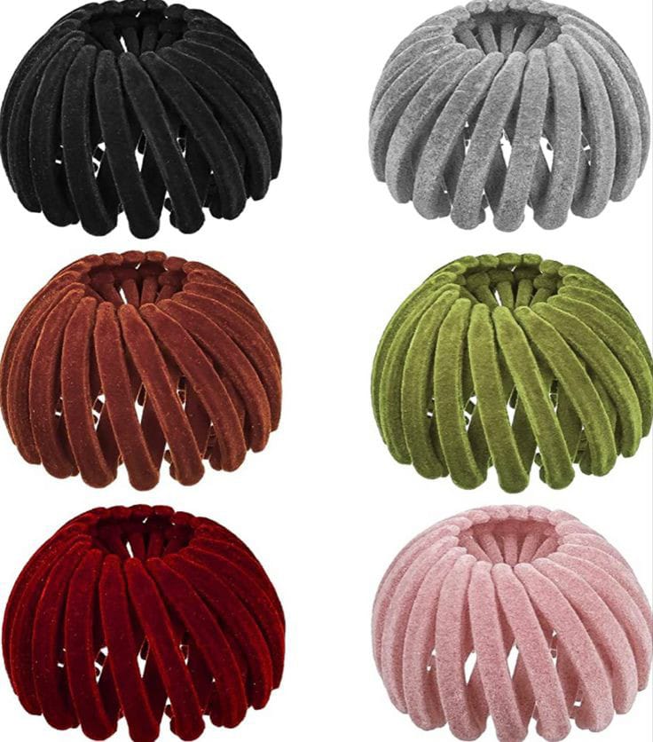 Velvet Fashion Hair Clip | Pack of 6 |