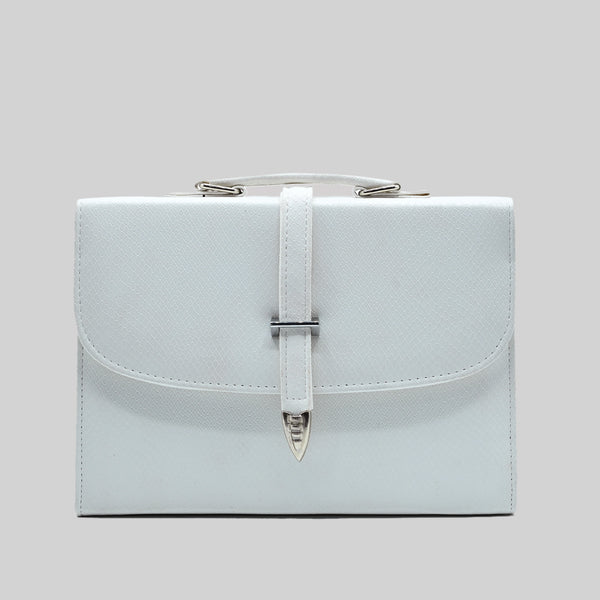 Classic Square Top Handle Bag - White