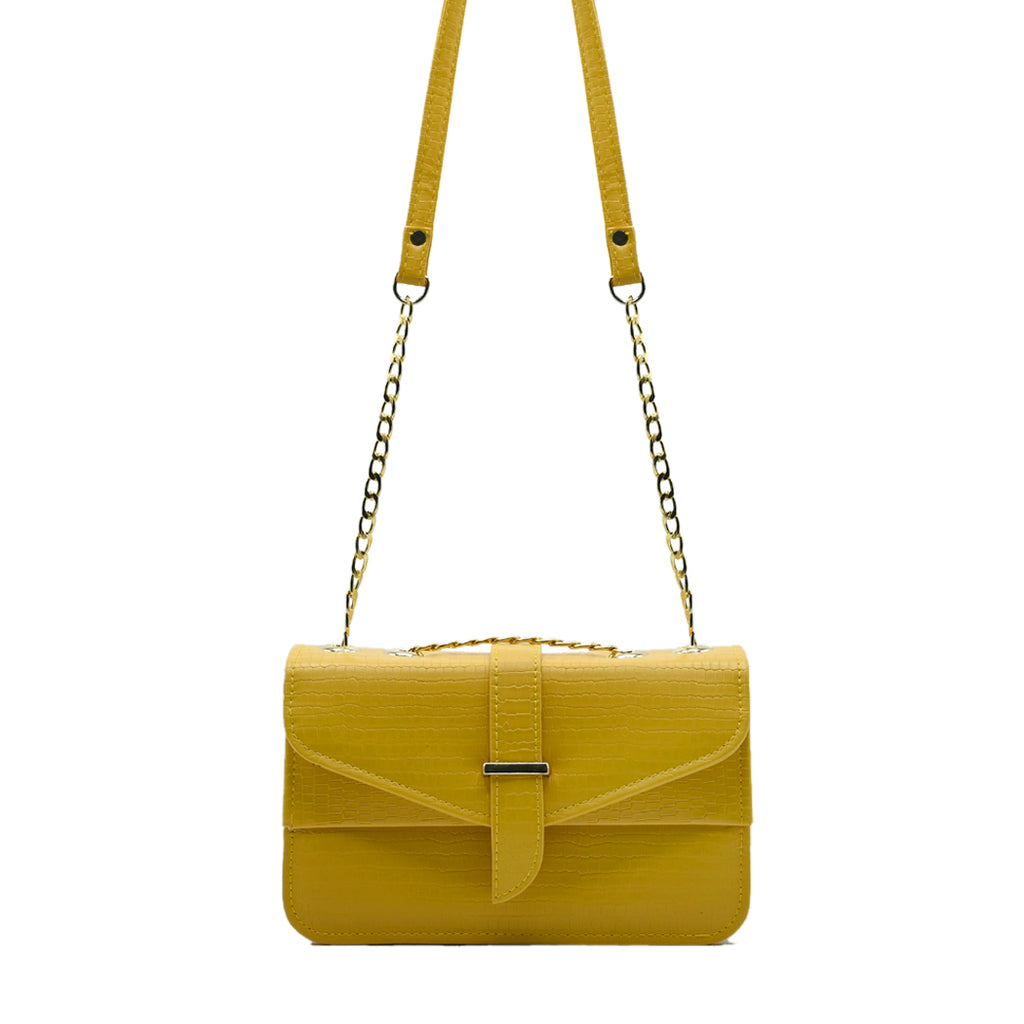 Stylisha Crossbody chain Bag - Yellow