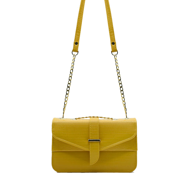 Stylisha Crossbody chain Bag - Yellow