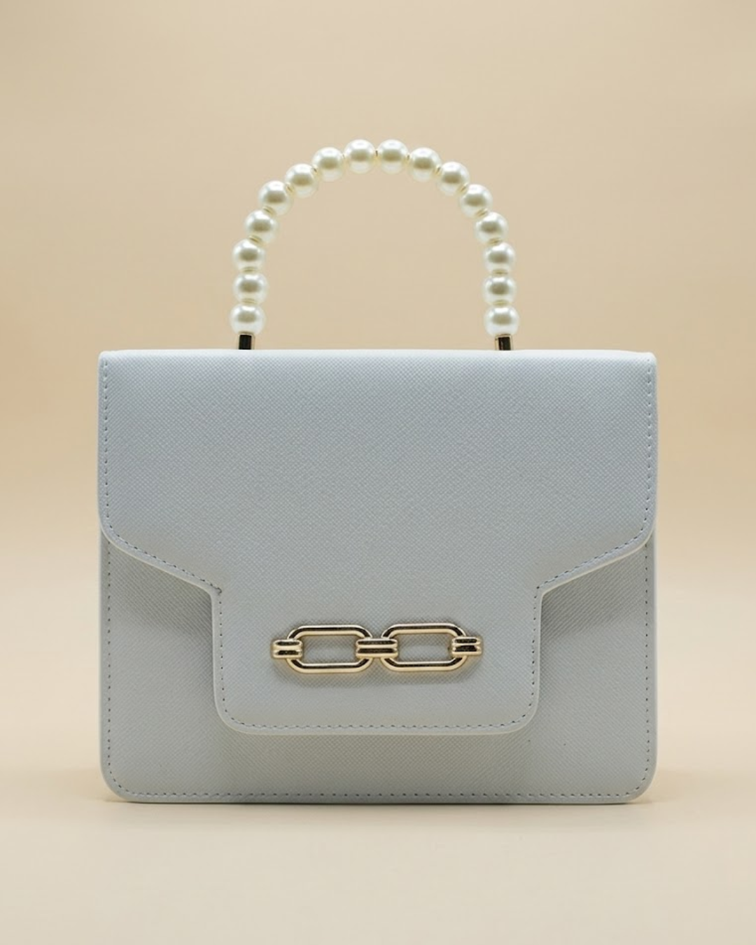 Lustre Pearl Tote – Elegant White Handbag with Pearl Handle