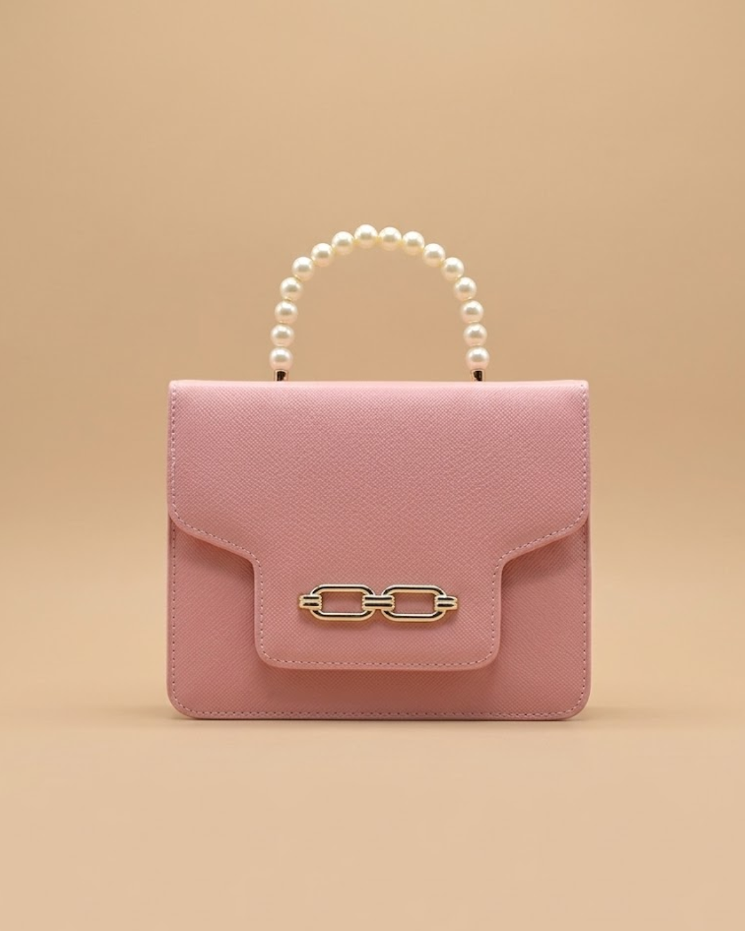 Lustre Pearl Tote – Elegant Pink Handbag with Pearl Handle