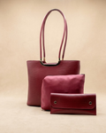 Metro Luxe Tote Set Maroon