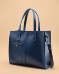 Modern Pocket Tote Navy Blue