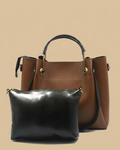 Quaint Top Handle Tote Bag - Brown