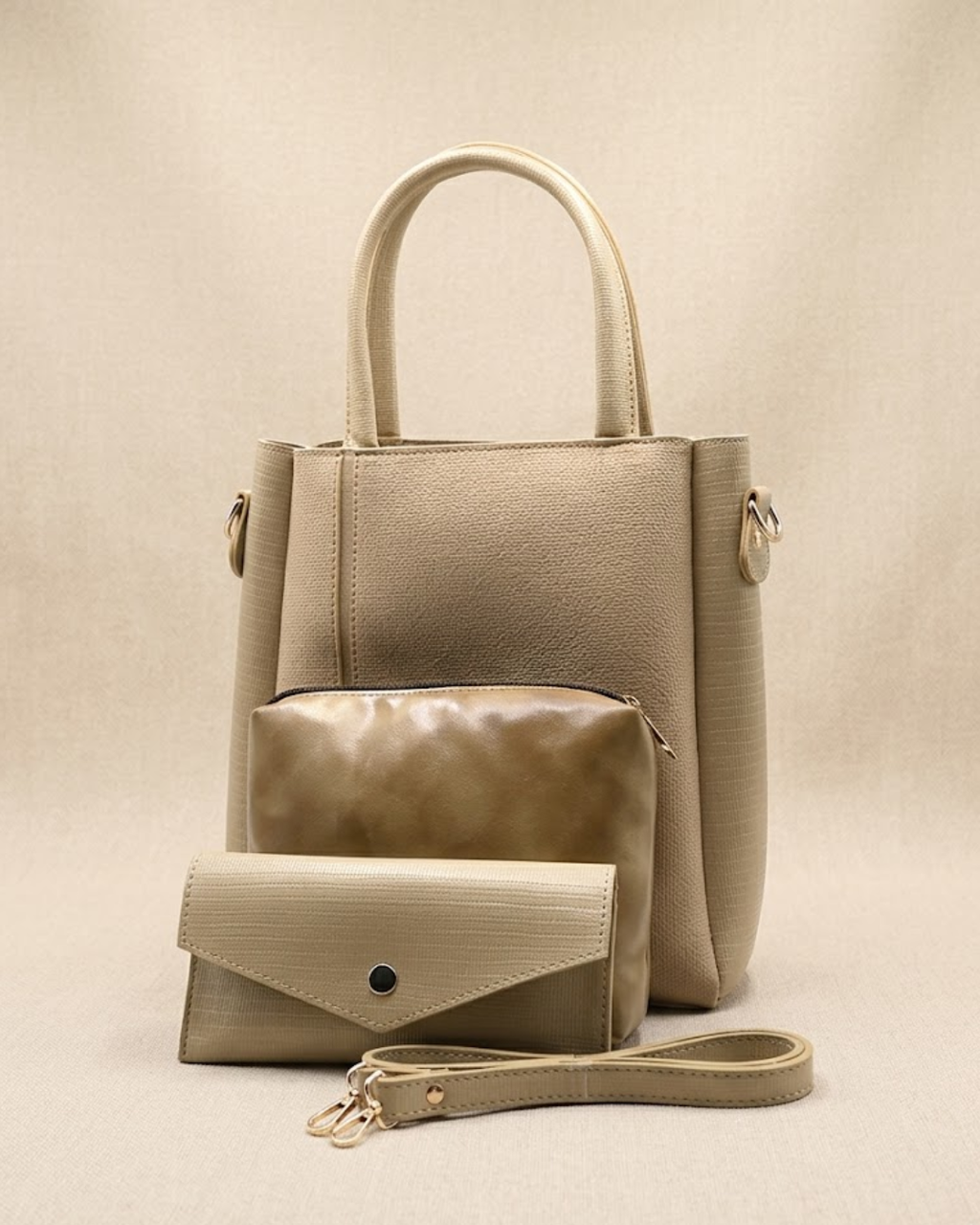 Urban Chic 4-in-1 Tote Bag Set – Beige Elegance