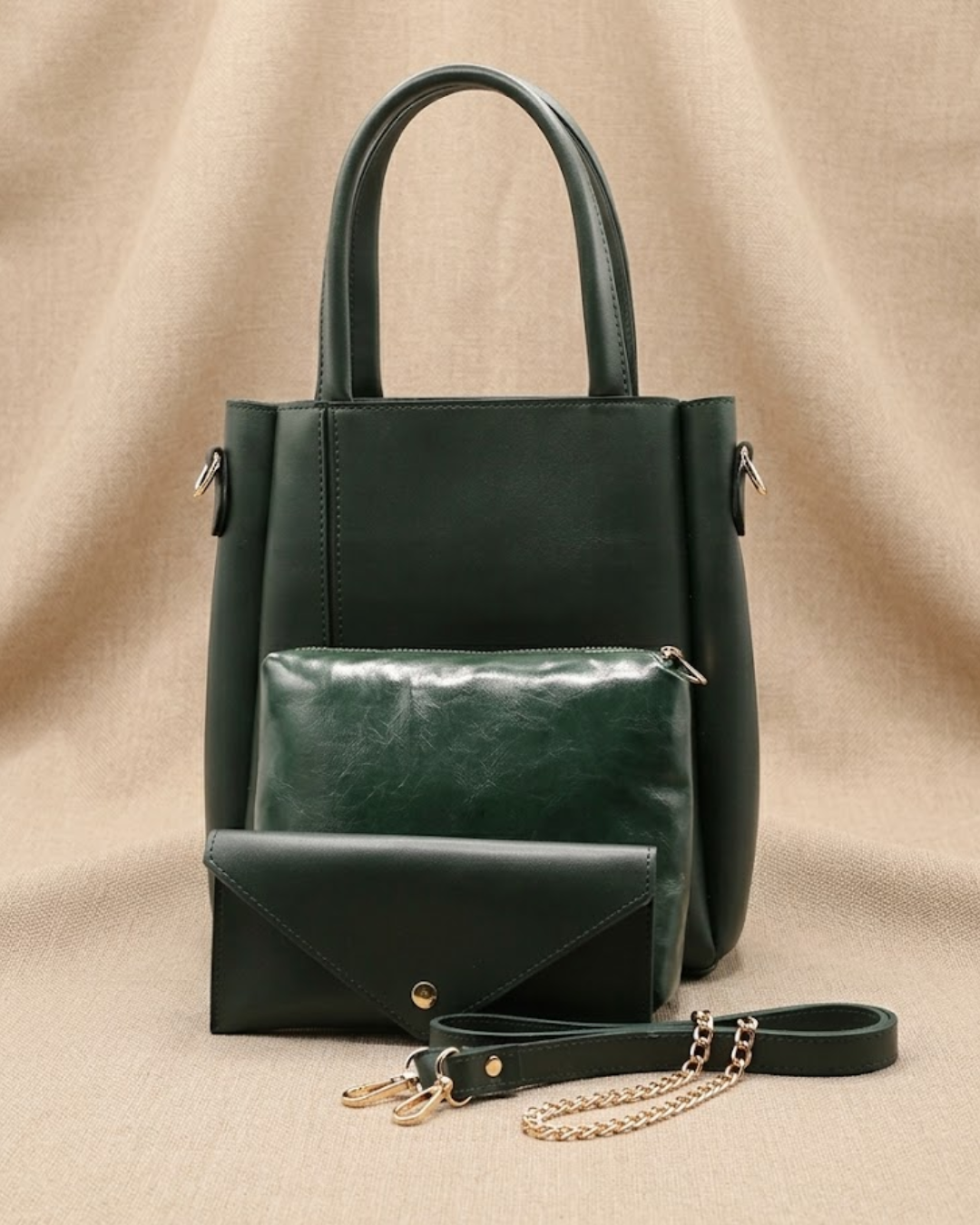 Urban Chic 4-in-1 Tote Bag Set – Forest Green