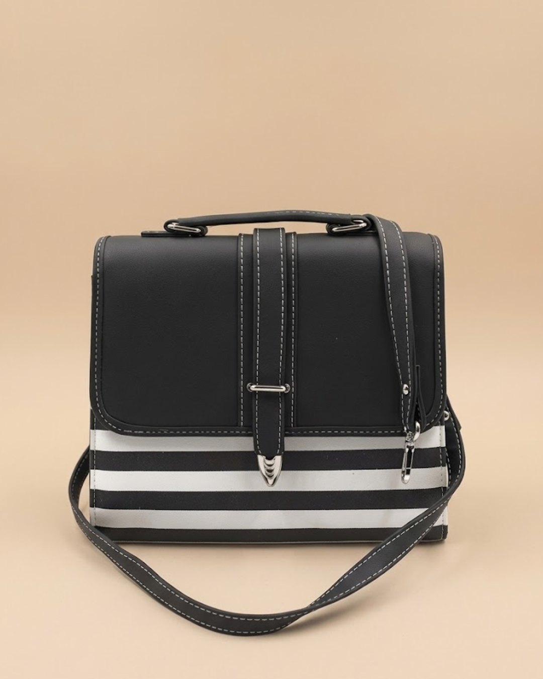 Multi Color Crossbody Bag- Black & White
