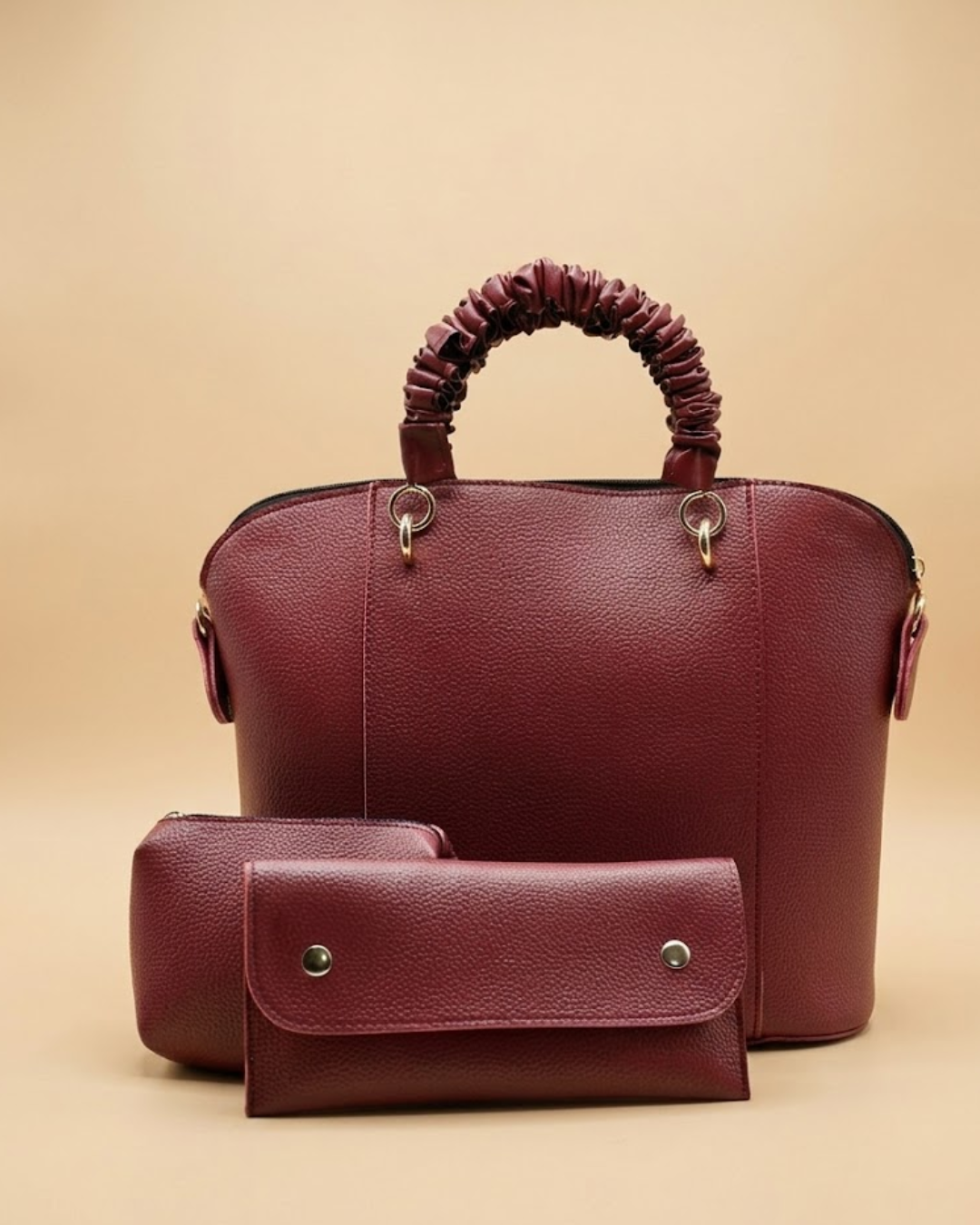 3 Piece Alora Tote Bag - Maroon