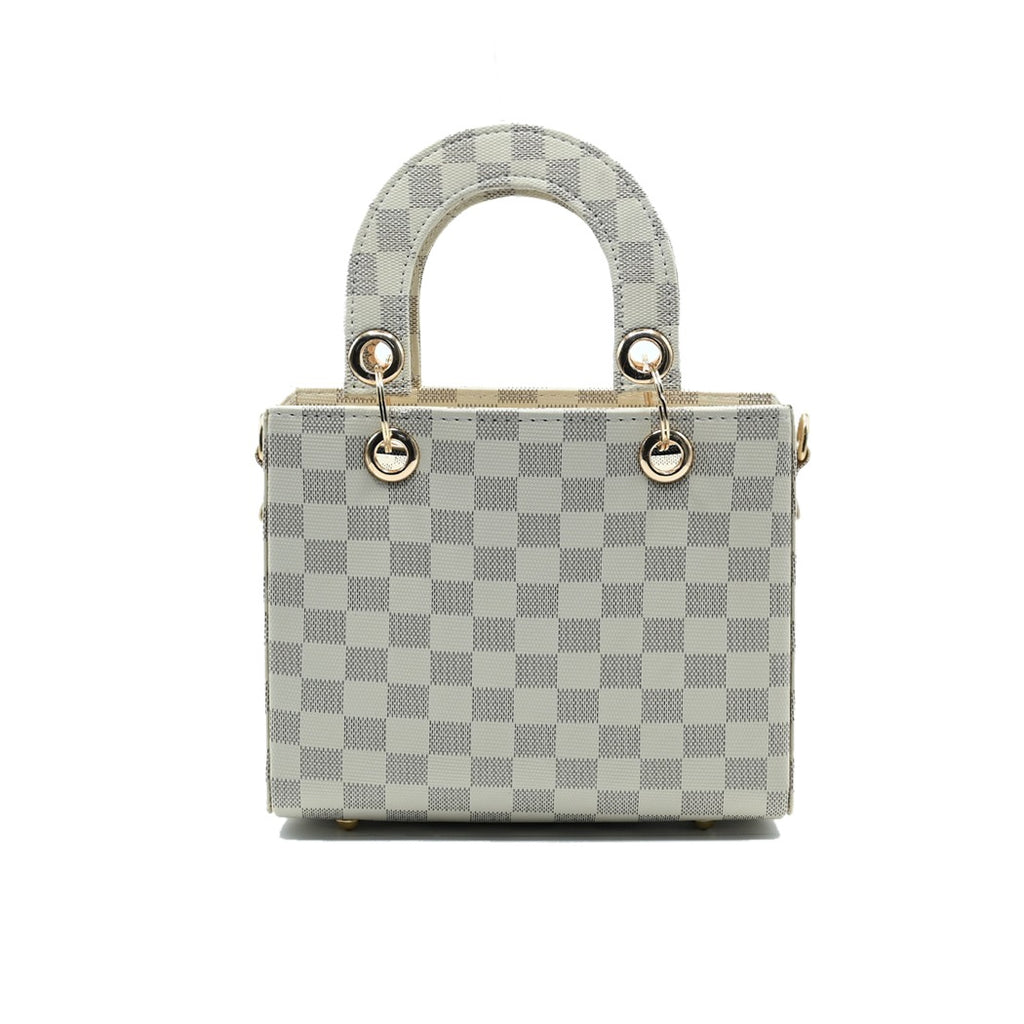 Checker Mini Crossbody_White
