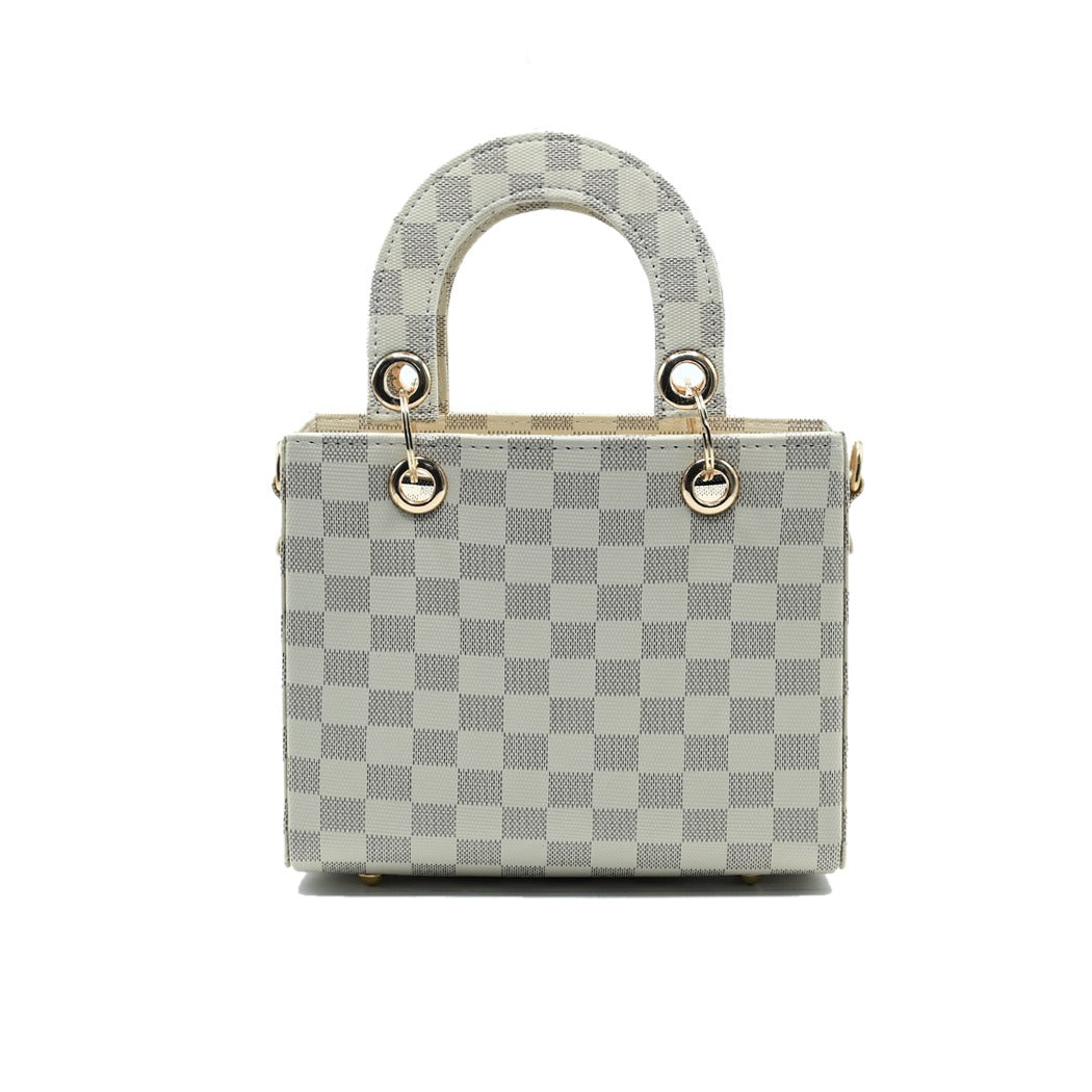 Checker Mini Crossbody_White