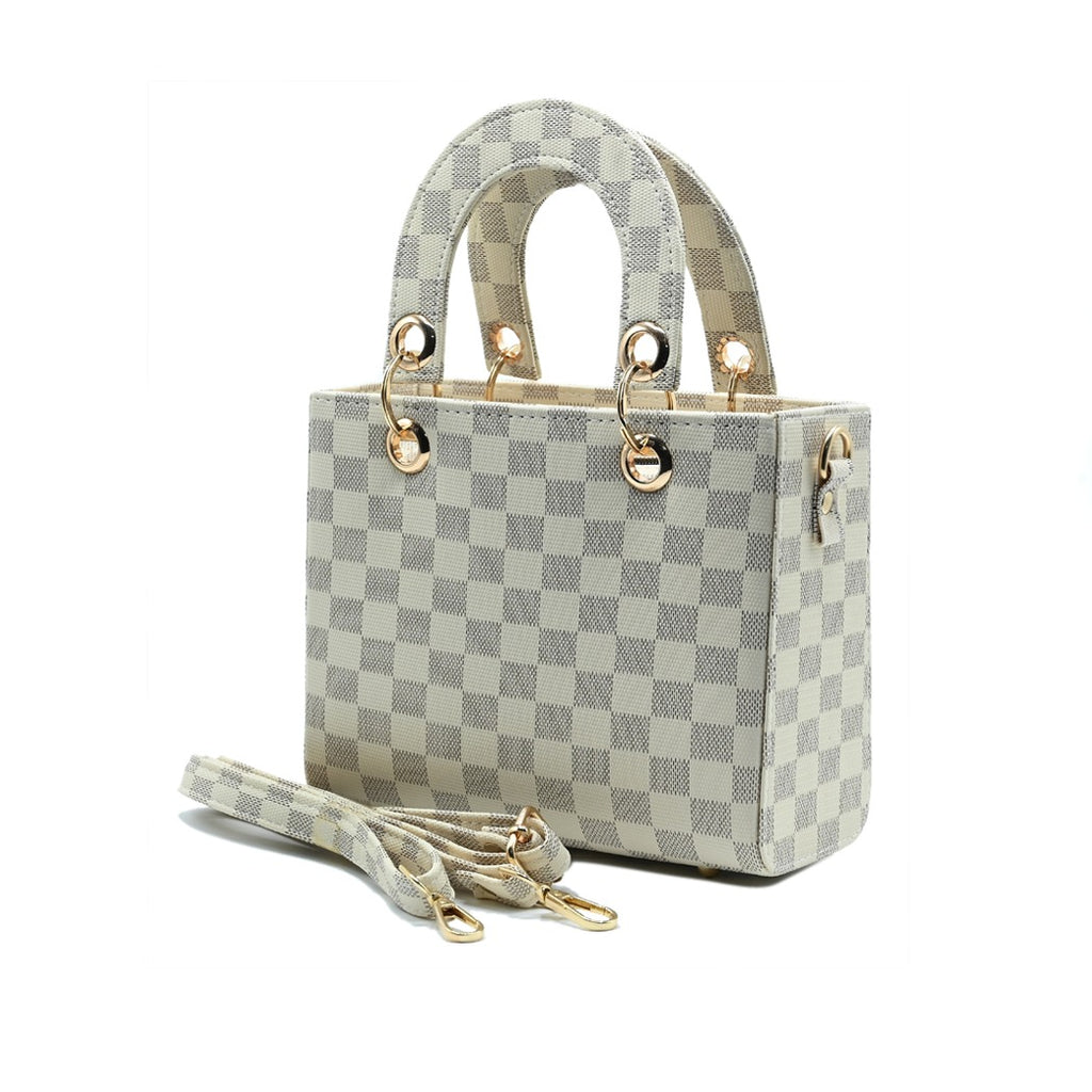 Checker Mini Crossbody_White