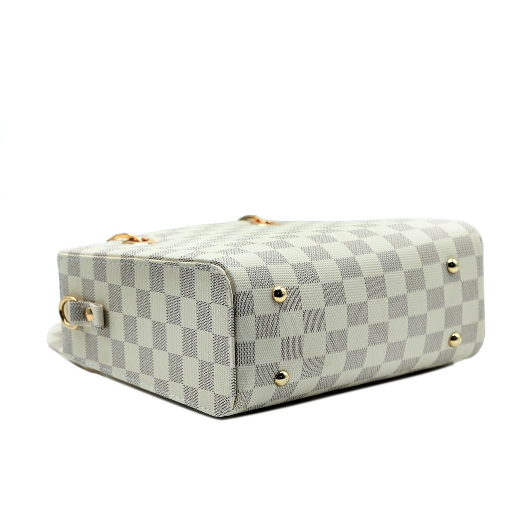 Checker Mini Crossbody_White