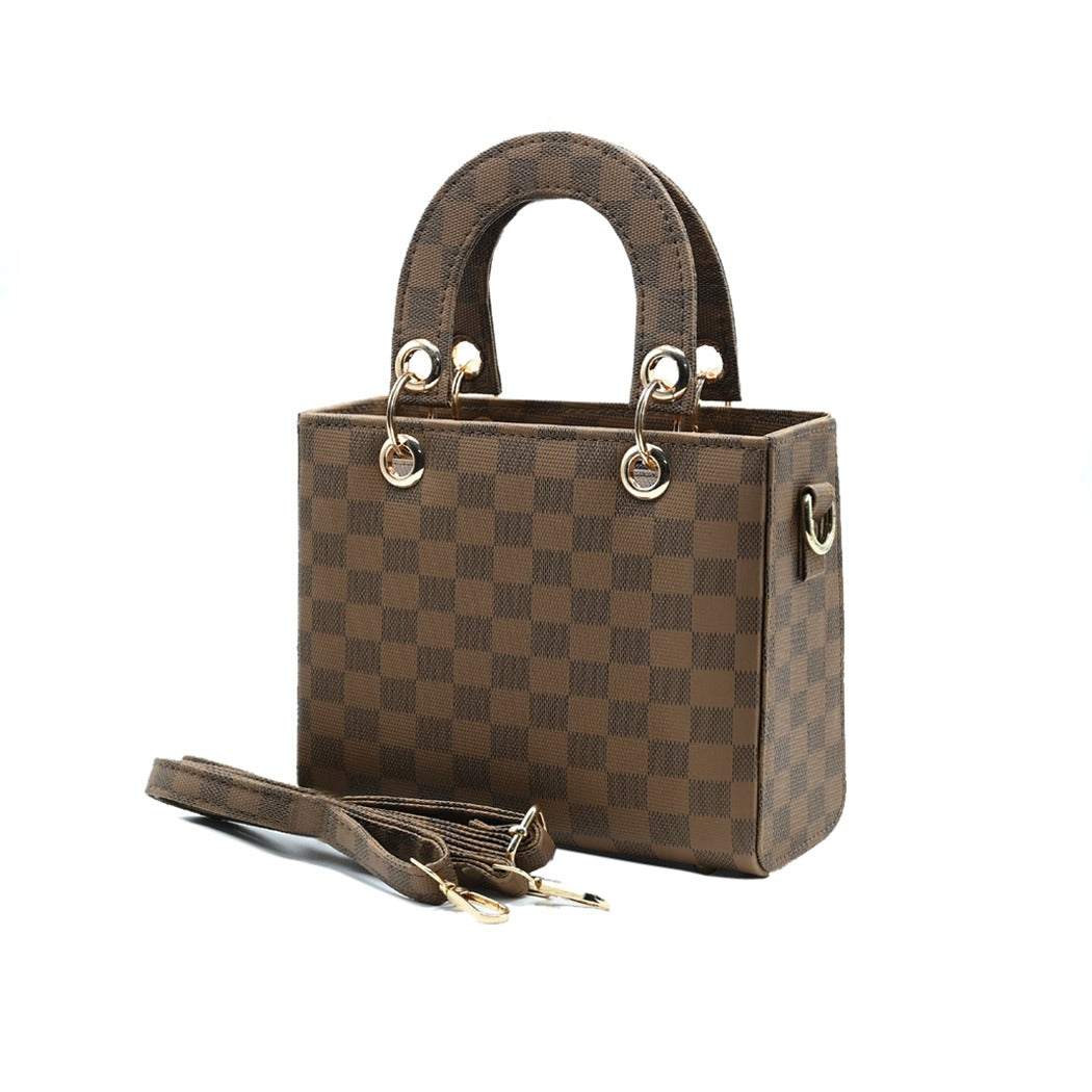 Checker Mini Crossbody_Brown
