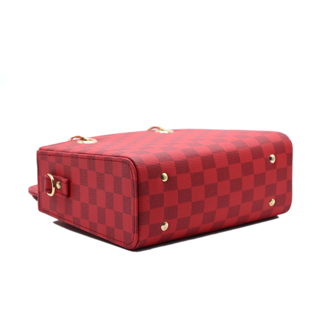 Checker Mini Crossbody Bag_ Red