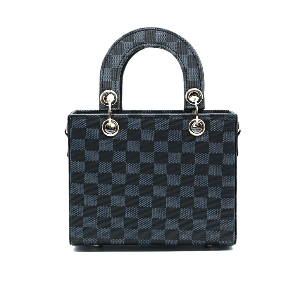 Checker Mini Crossbody bag_ Black