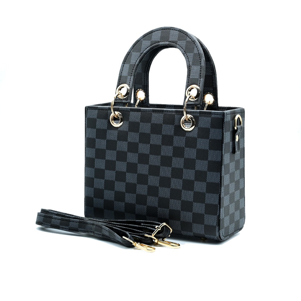 Checker Mini Crossbody bag_ Black