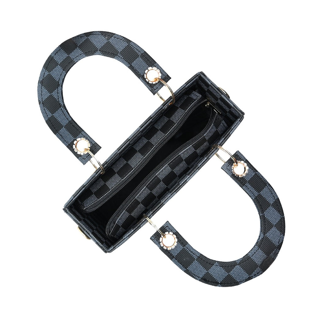 Checker Mini Crossbody bag_ Black