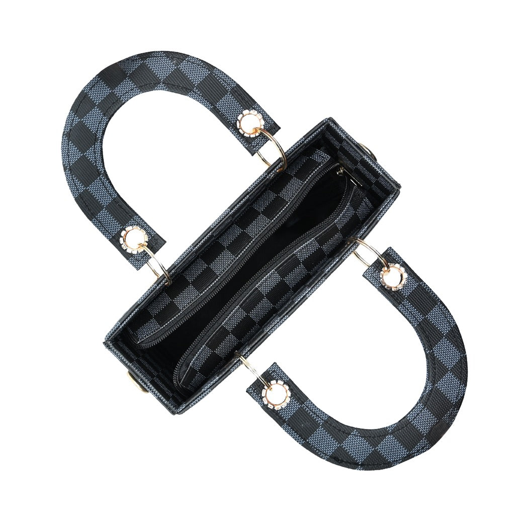 Checker Mini Crossbody bag_ Black