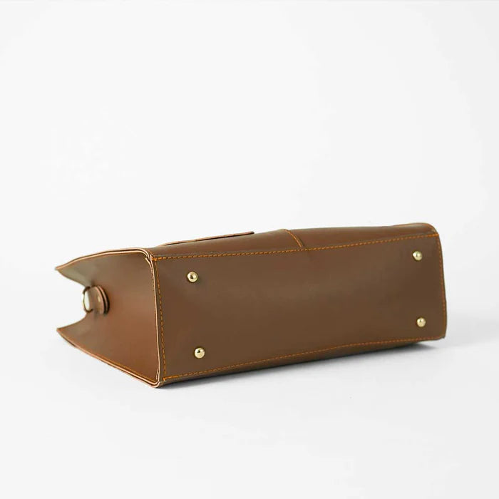 Modern Pocket Tote Brown