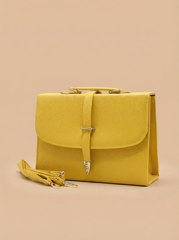 Classic Square Top Handle Bag - Yellow
