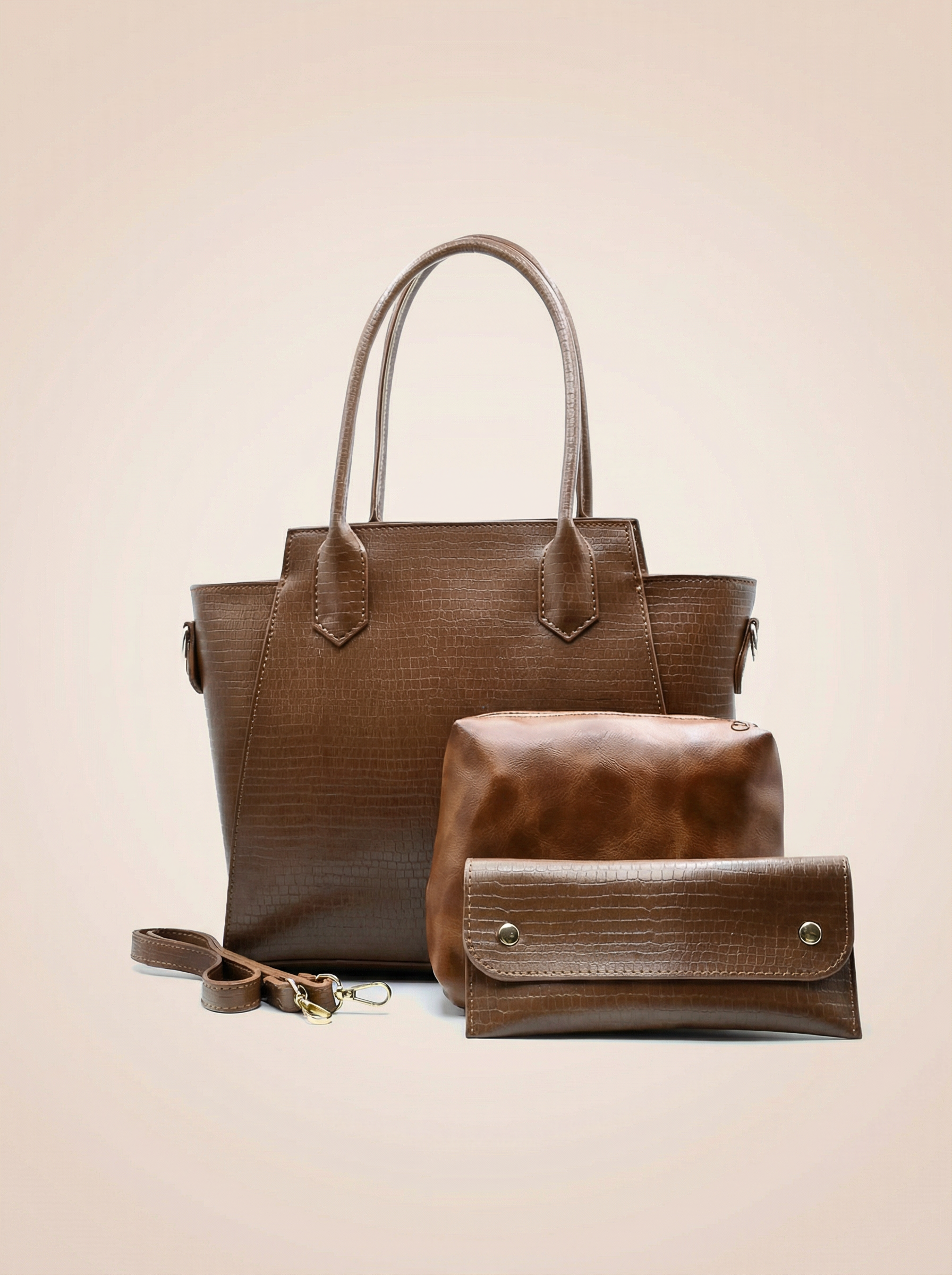 Aurora Box Tote Bag for Women – Premium Tang Color Handbag with Long Strap & Pouch