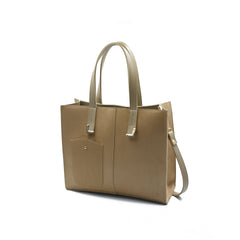 Flap Top Handle Tote Bag - Skin Beige