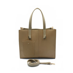 Flap Top Handle Tote Bag - Skin Beige