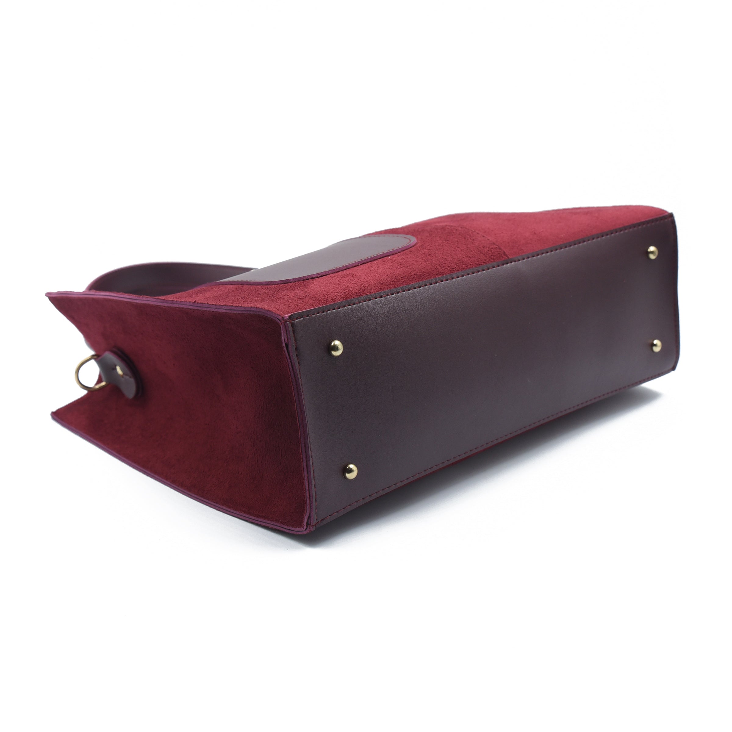 Flap Top Handle Tote Bag - Maroon