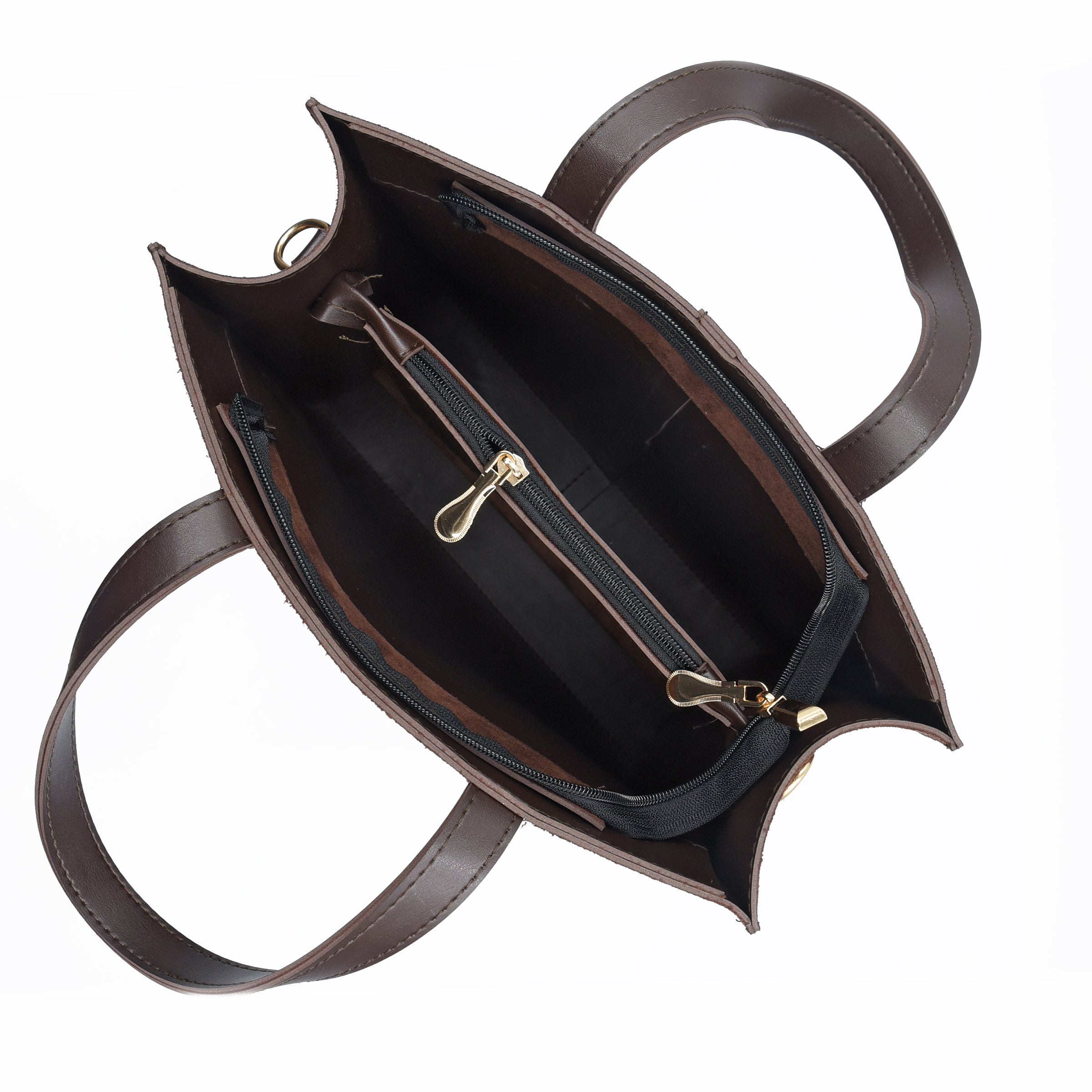 Flap Top Handle Tote Bag - Dark Brown