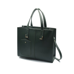 Flap Top Handle Tote Bag - Dark Green