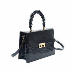 Leather Crossbody Bag -Black