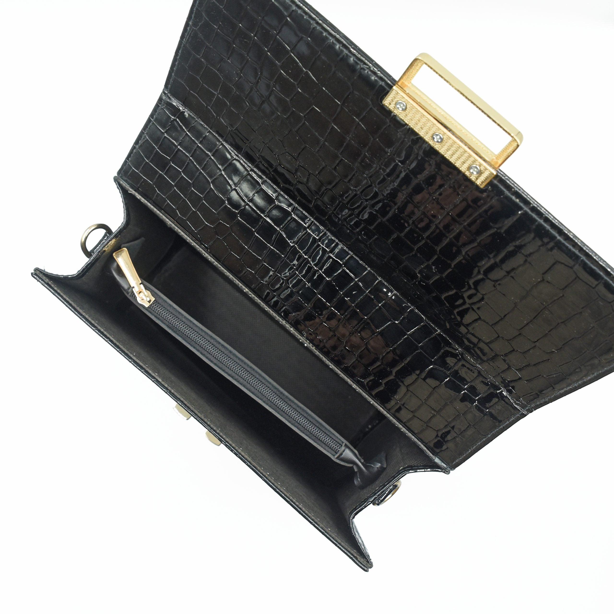 Leather Crossbody Bag -Black