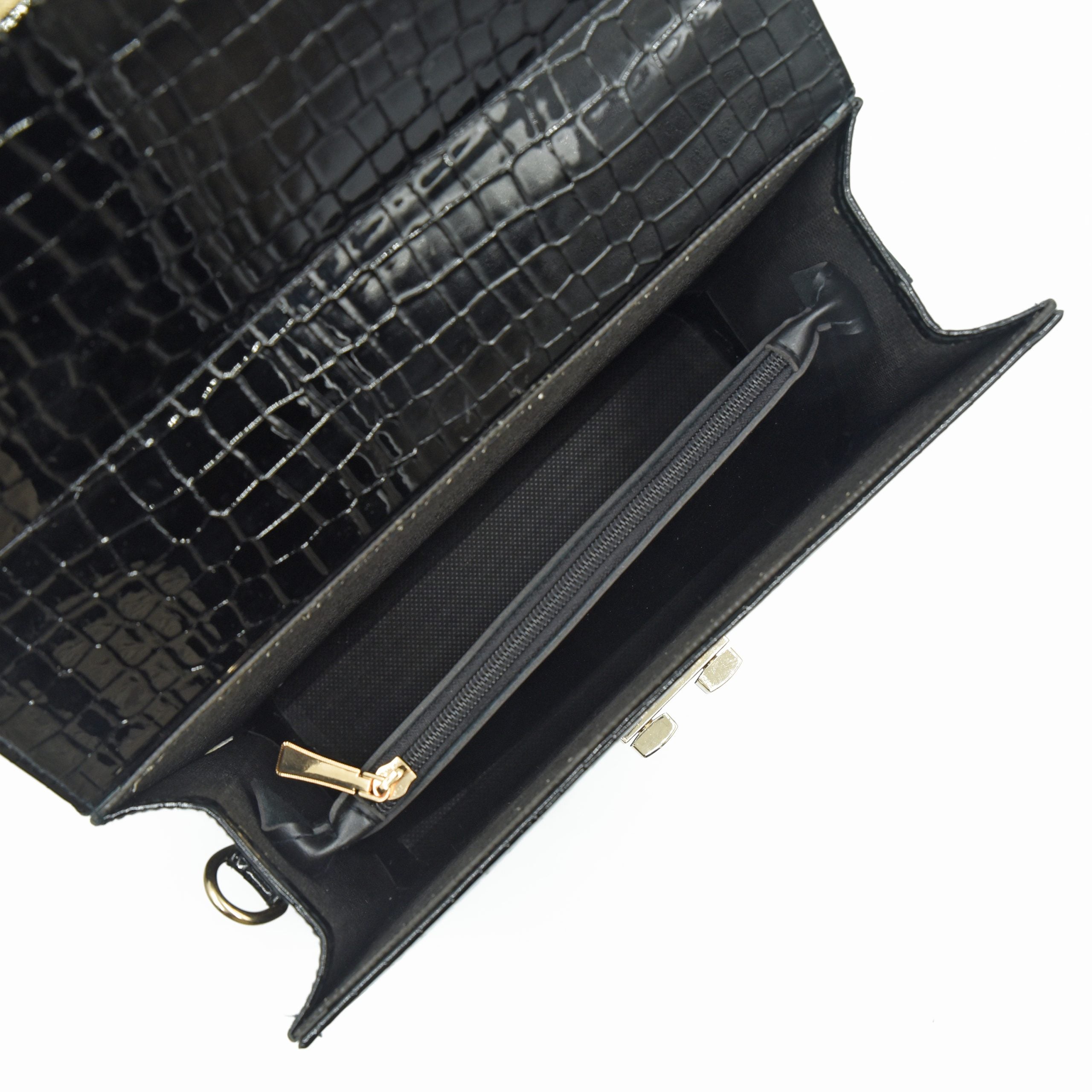 Leather Crossbody Bag -Black