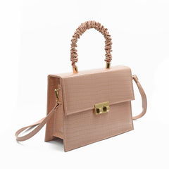 Leather Crossbody Bag - Peach