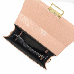 Leather Crossbody Bag - Peach