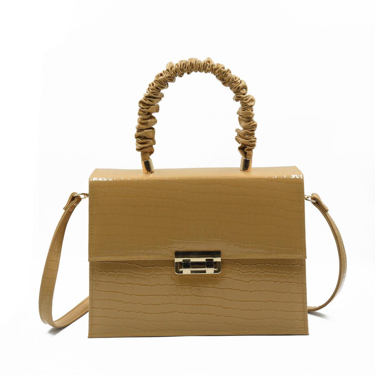 Leather Crossbody Bag -Skin Beige