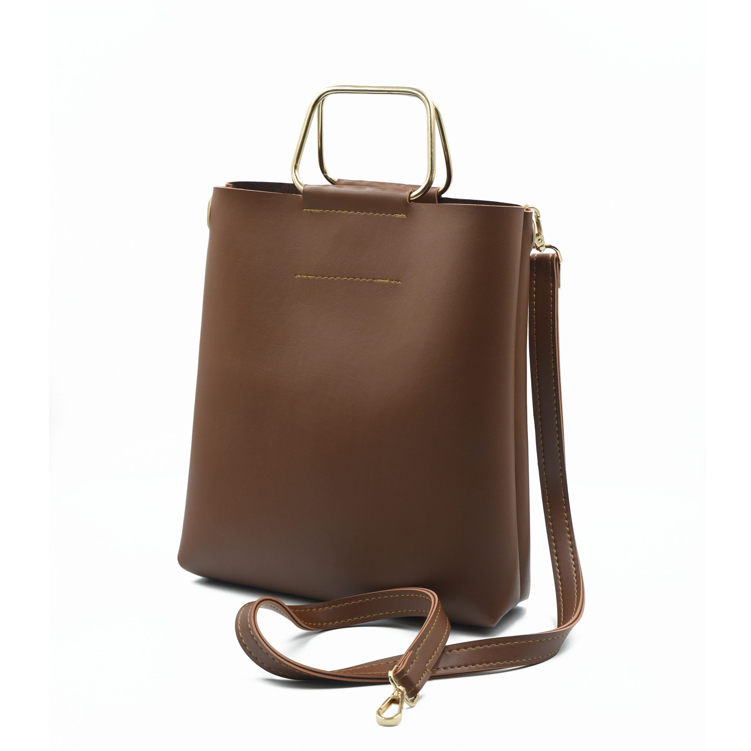 Finesse Top Handle Bag - Brown