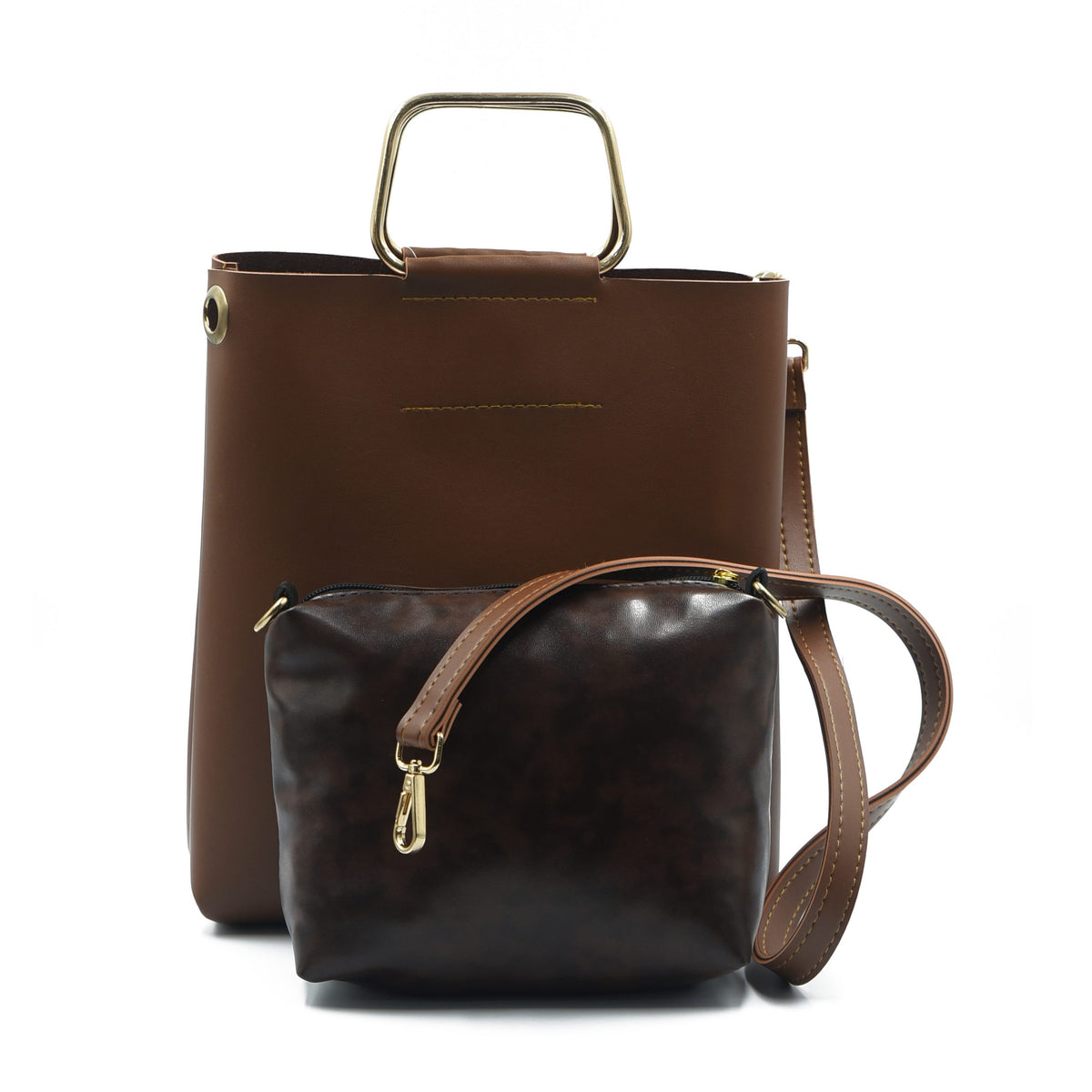 Finesse Top Handle Bag - Brown